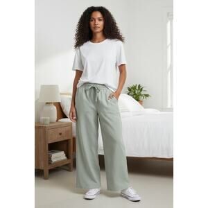 Nine West Jeans Wide Leg Pants NWT Sz XXL Lightweight Twill Sage Green